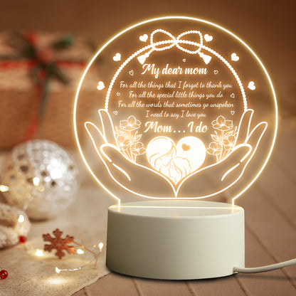 Mother's Day Birthday Personalized Gift USB LED 3D Night Light Bedroom Decoration Bedside Table Lamp Unique Gift For Mom