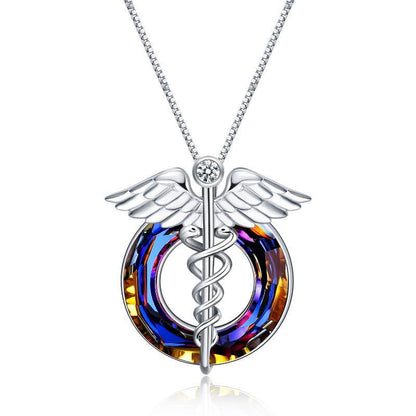 925 Sterling Silver Stethoscope Heartbeat Nurse Necklace Jewelry